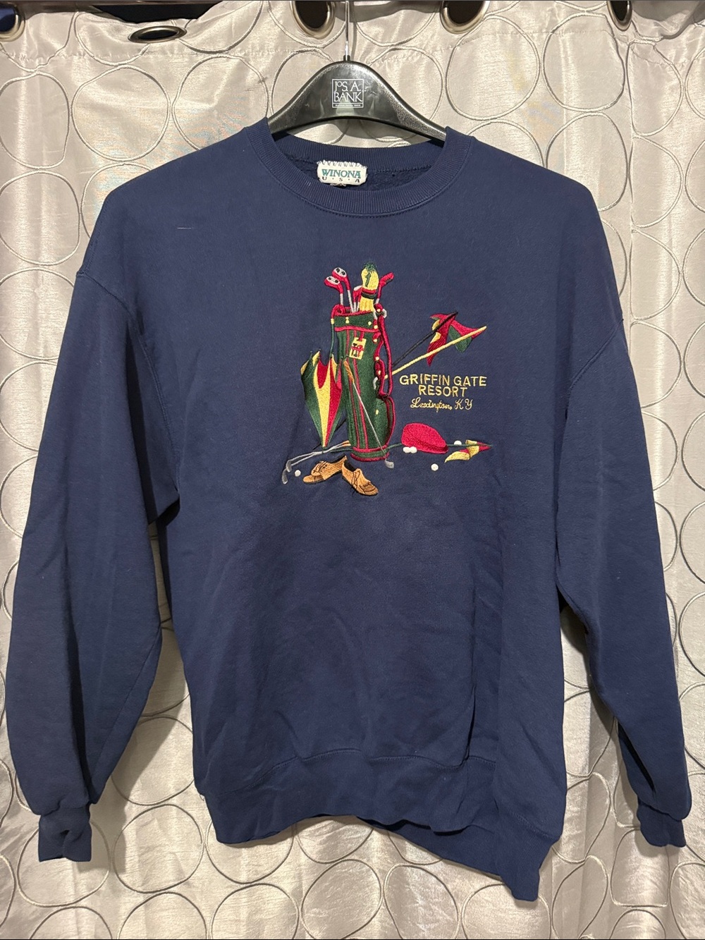 Vintage Navy Embroidered Golf crewneck